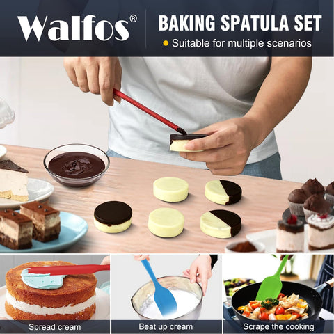 Walfos silicone spatula with one-piece design for easy cleaning
