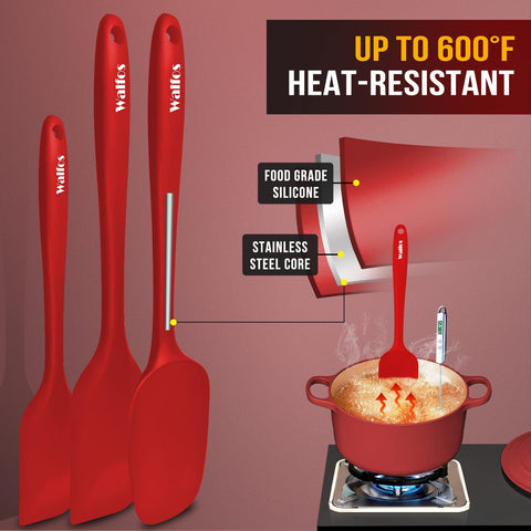 Walfos spatula set features a seamless one-piece design for durability.