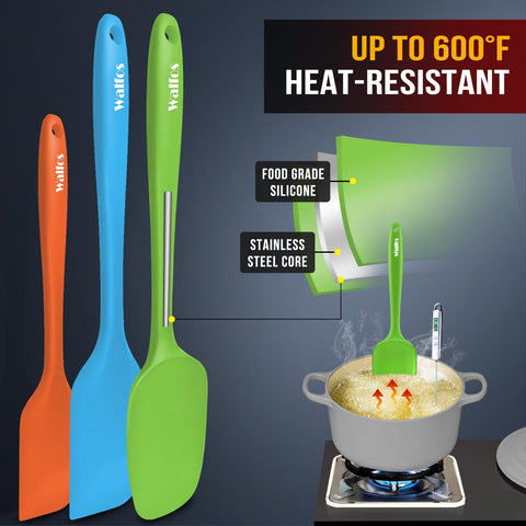 Walfos spatula features stainless steel core for lasting durability