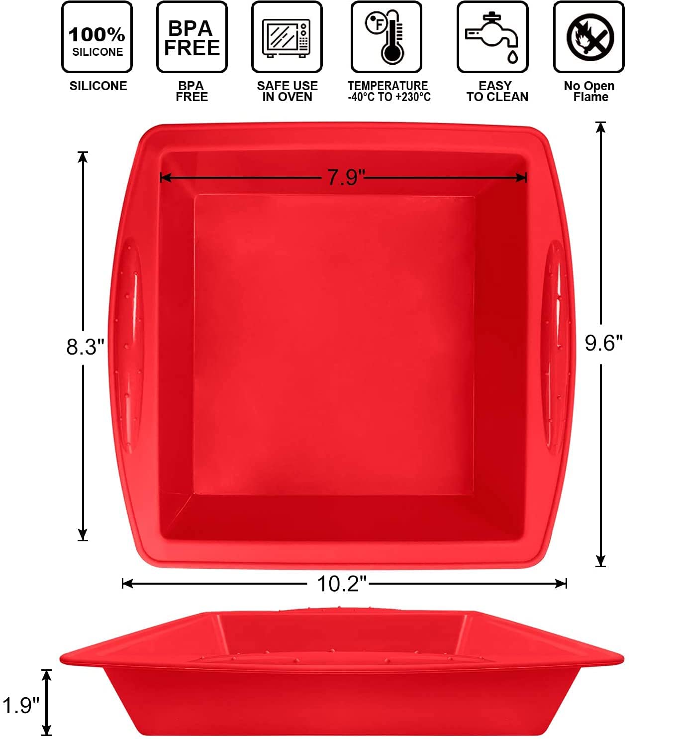 Walfos silicone square cake pan, set-of-2, great for baking multiple items.