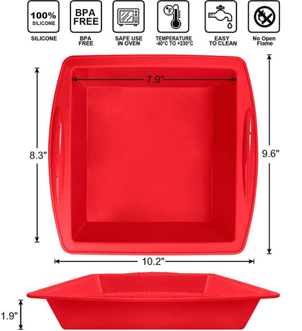 Walfos silicone square cake pan, set-of-2, great for baking multiple items.