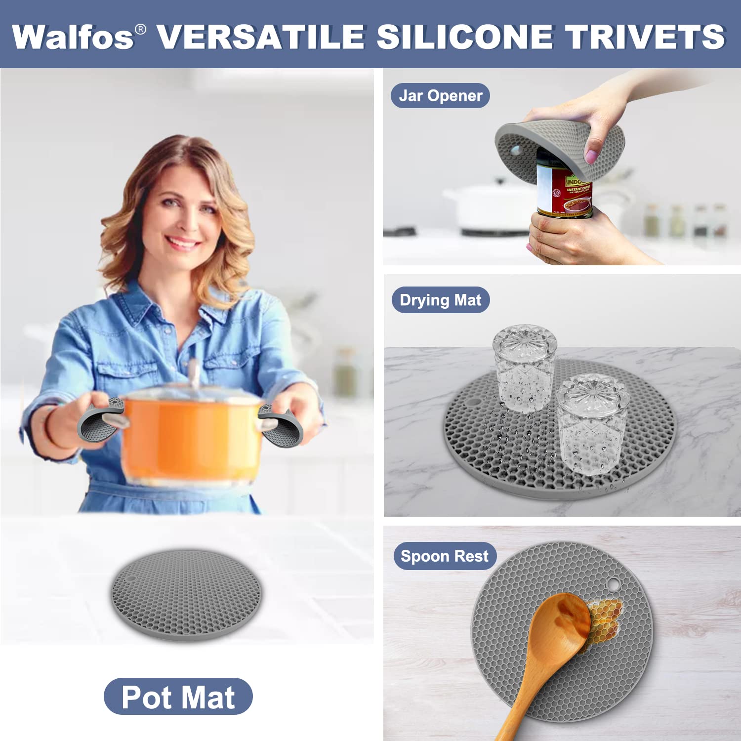 Walfos mats offer heat resistance from -104°F to 446°F to protect surfaces.