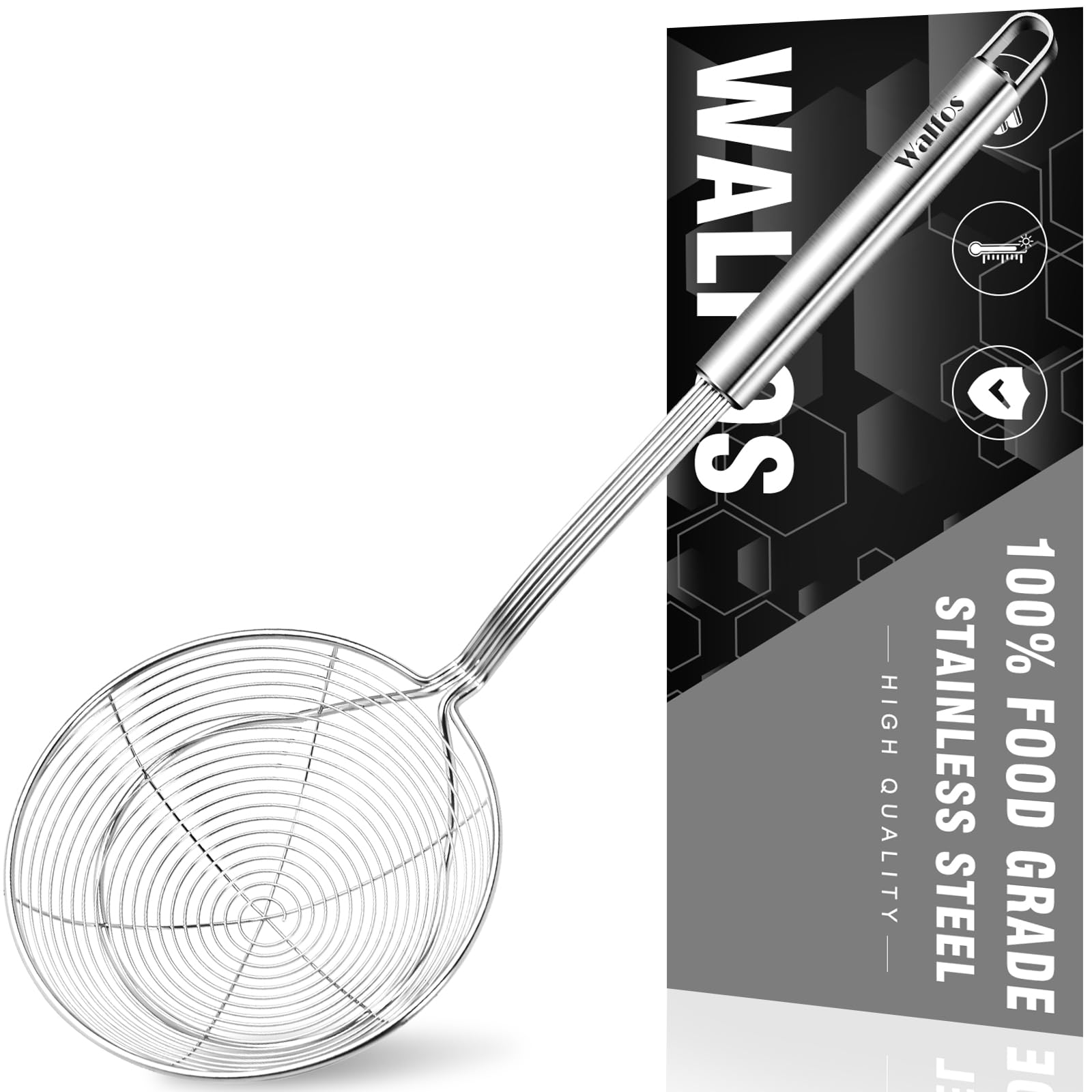 Walfos Spider Strainer with a 5.5-inch bowl for quick frying and draining