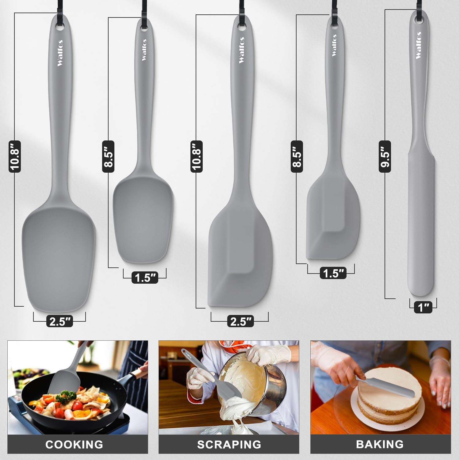 Walfos spatula with stainless steel core delivering durability