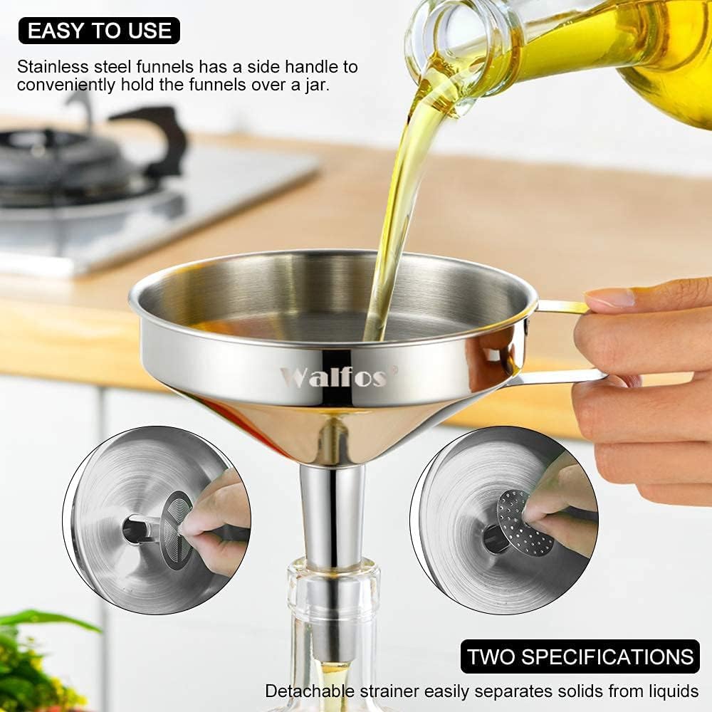 Walfos large-mouth funnel 5.7 inch for oils and beverages