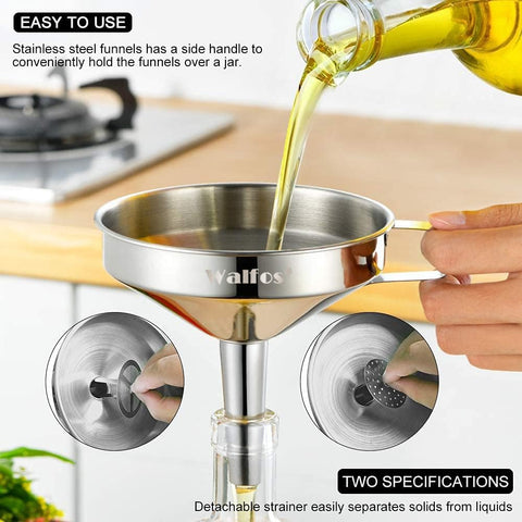Walfos large-mouth funnel 5.7 inch for oils and beverages