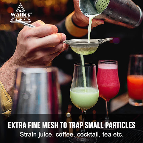 Walfos strainer with easy-clean rim for quick rinsing.