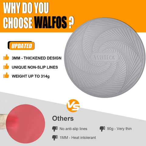 Walfos thickened silicone mat offers extra durability and heat resistance.
