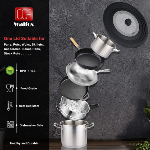Walfos tempered glass lid allows easy monitoring during cooking.