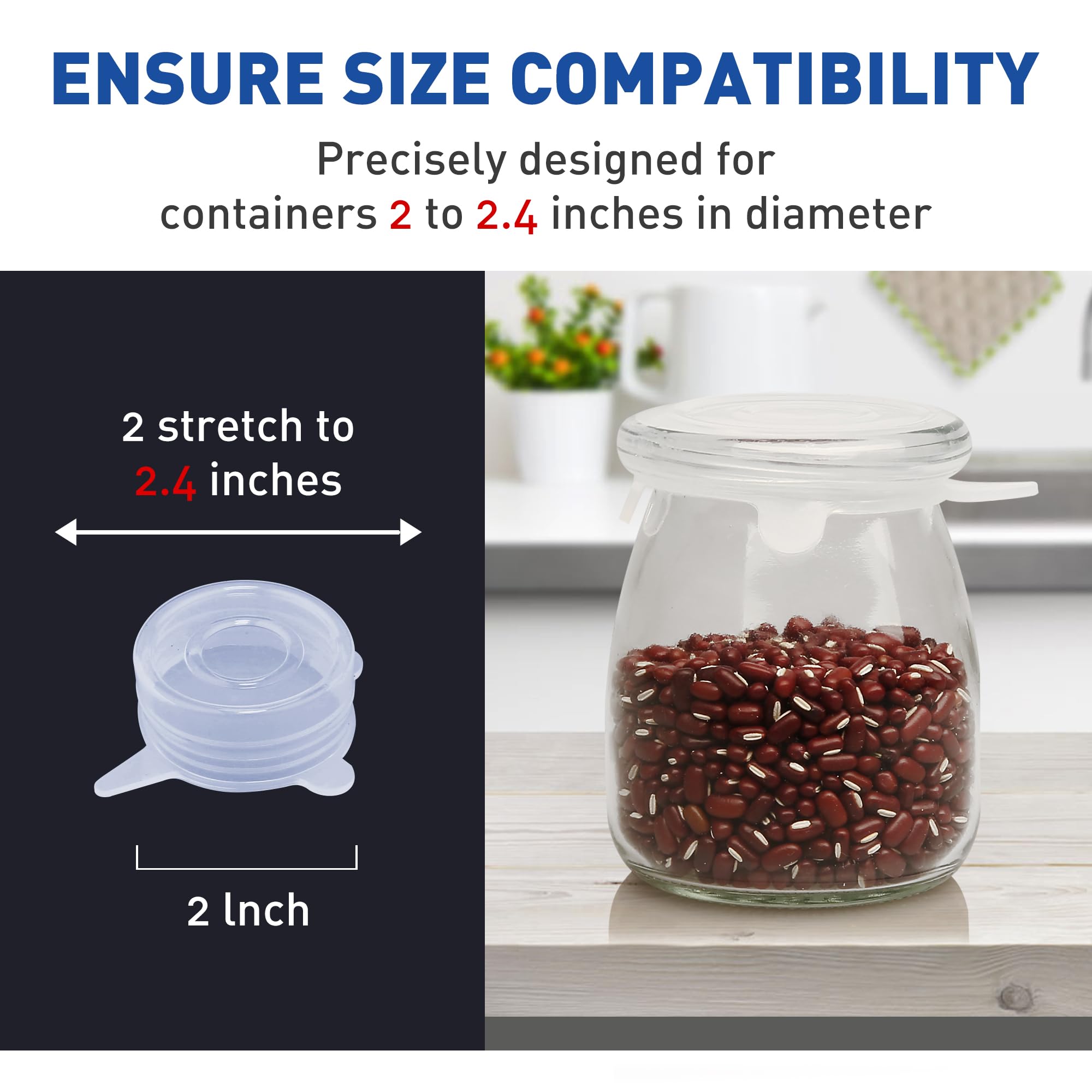Walgett lid stretched over a 2-4-inch container for reusable storage.