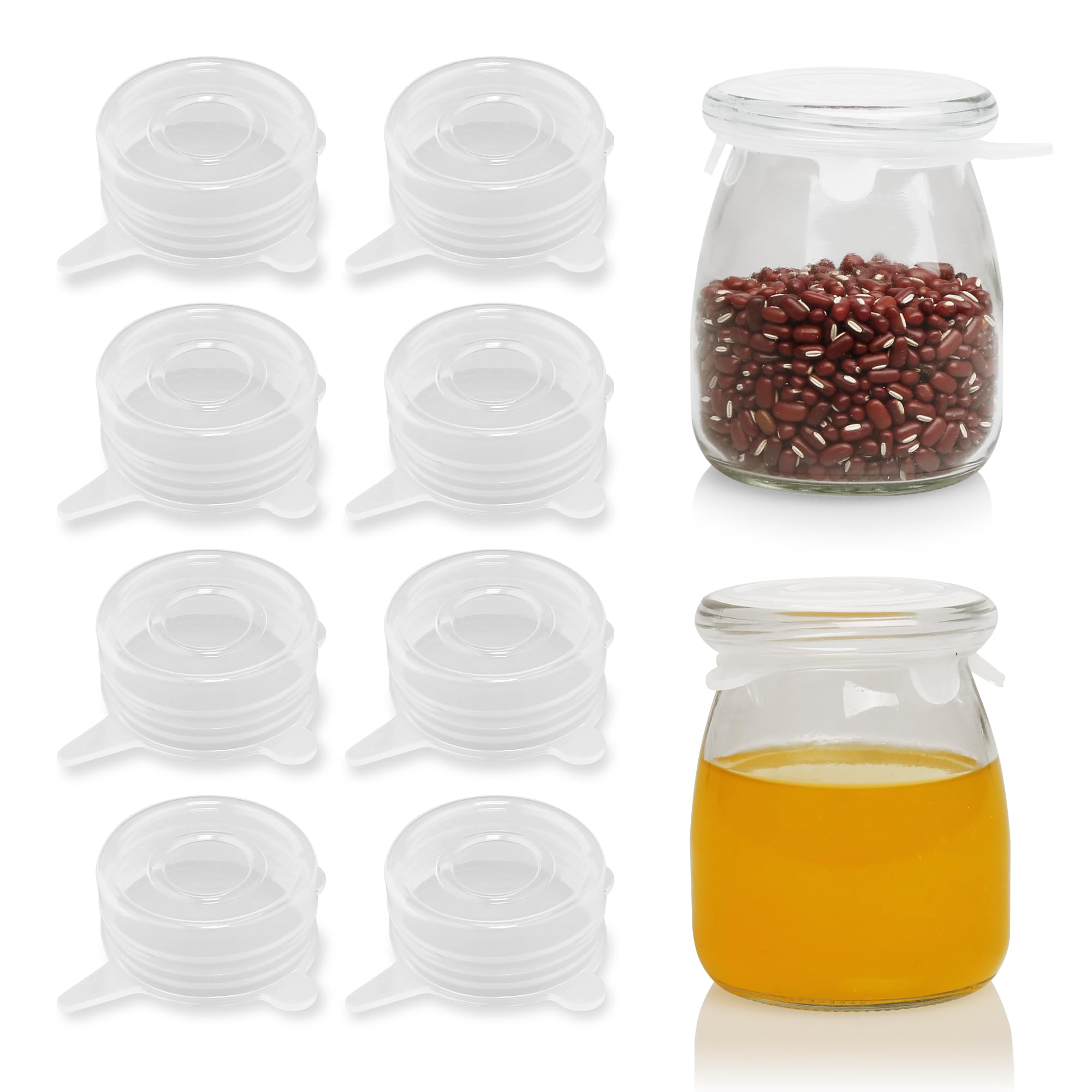 Walgett extra small silicone stretch lid on a 2-inch jar, creating an airtight seal.