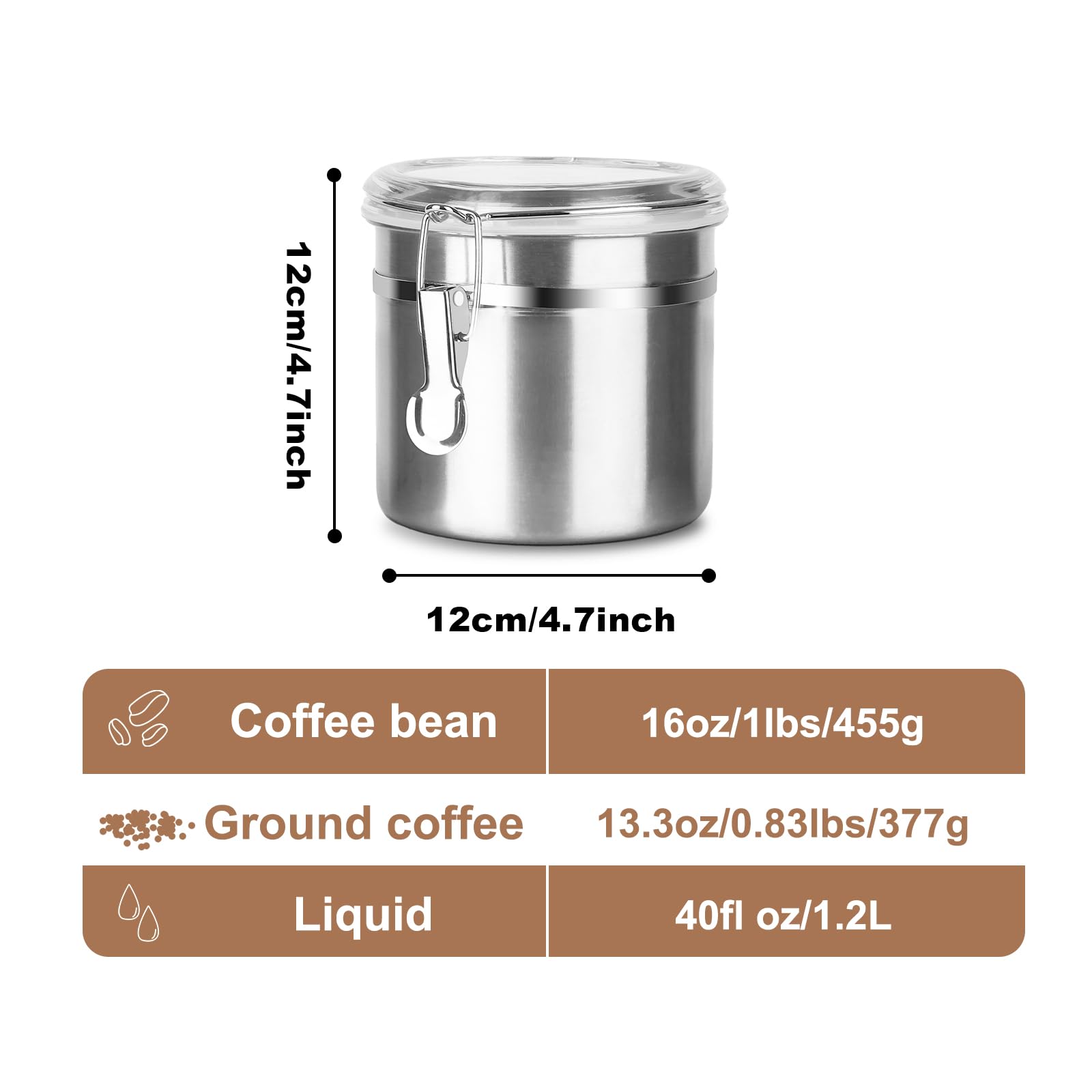Walktosun airtight coffee canister with silicone seal preserves aroma and flavor