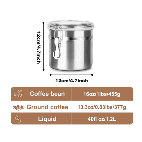 Walktosun airtight coffee canister with silicone seal preserves aroma and flavor