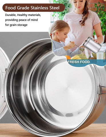 Walktosun brushed stainless steel container offers durable storage for everyday ingredients