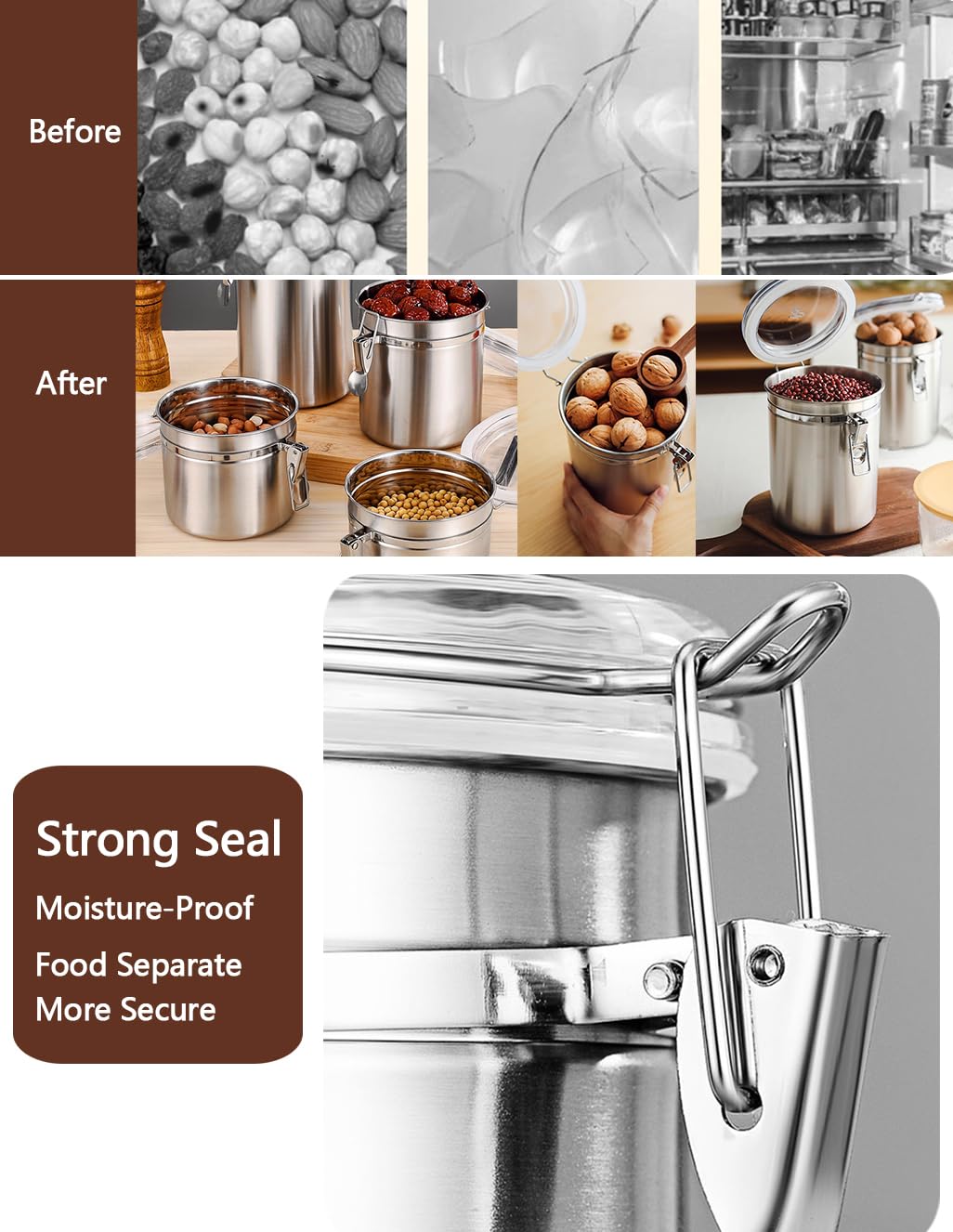 Walktosun stackable kitchen storage jar saves space in your pantry