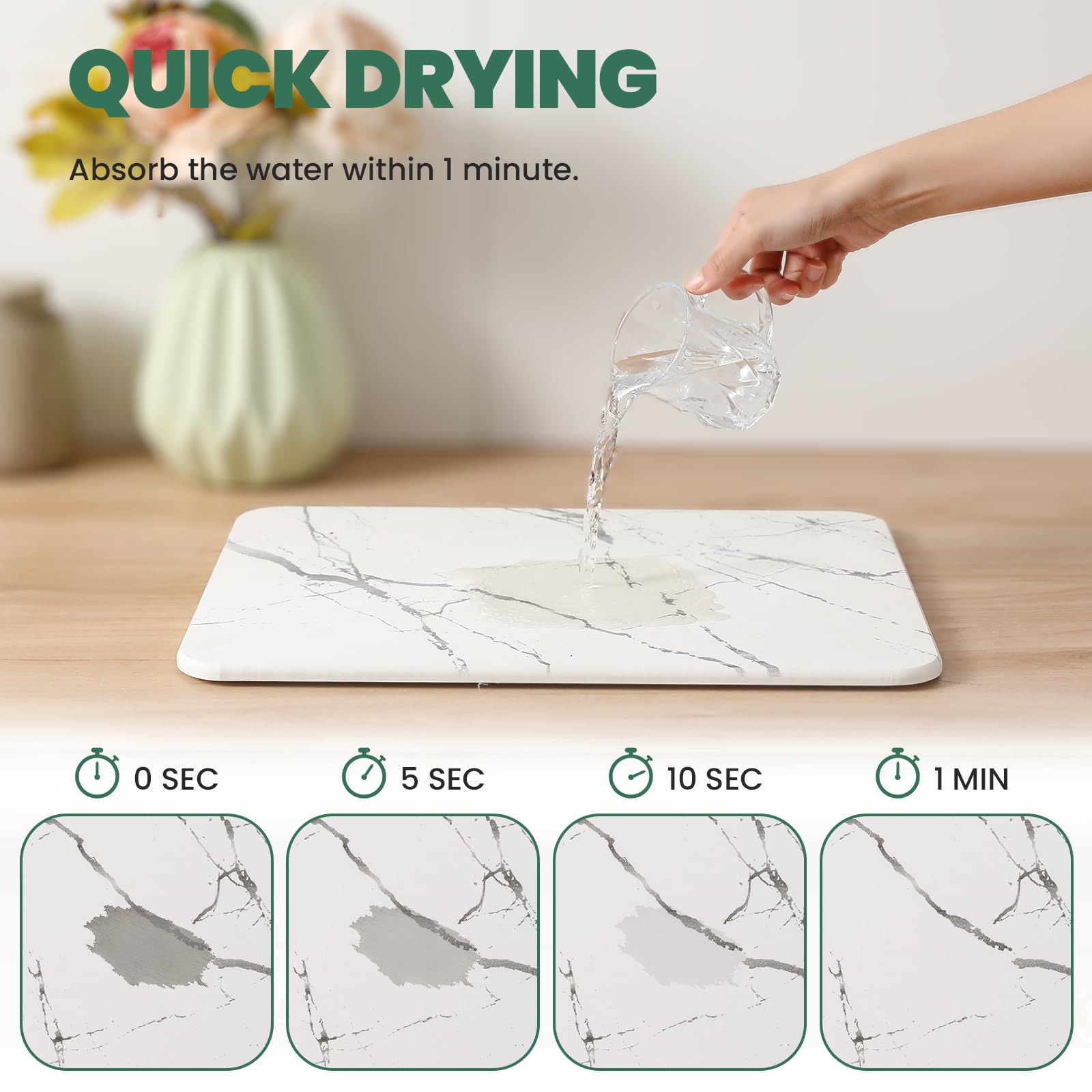 Wall QMER diatomite absorption surface provides a natural drying solution