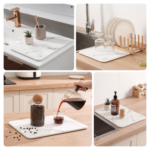 Wall QMER white marble pack includes two mats for counters