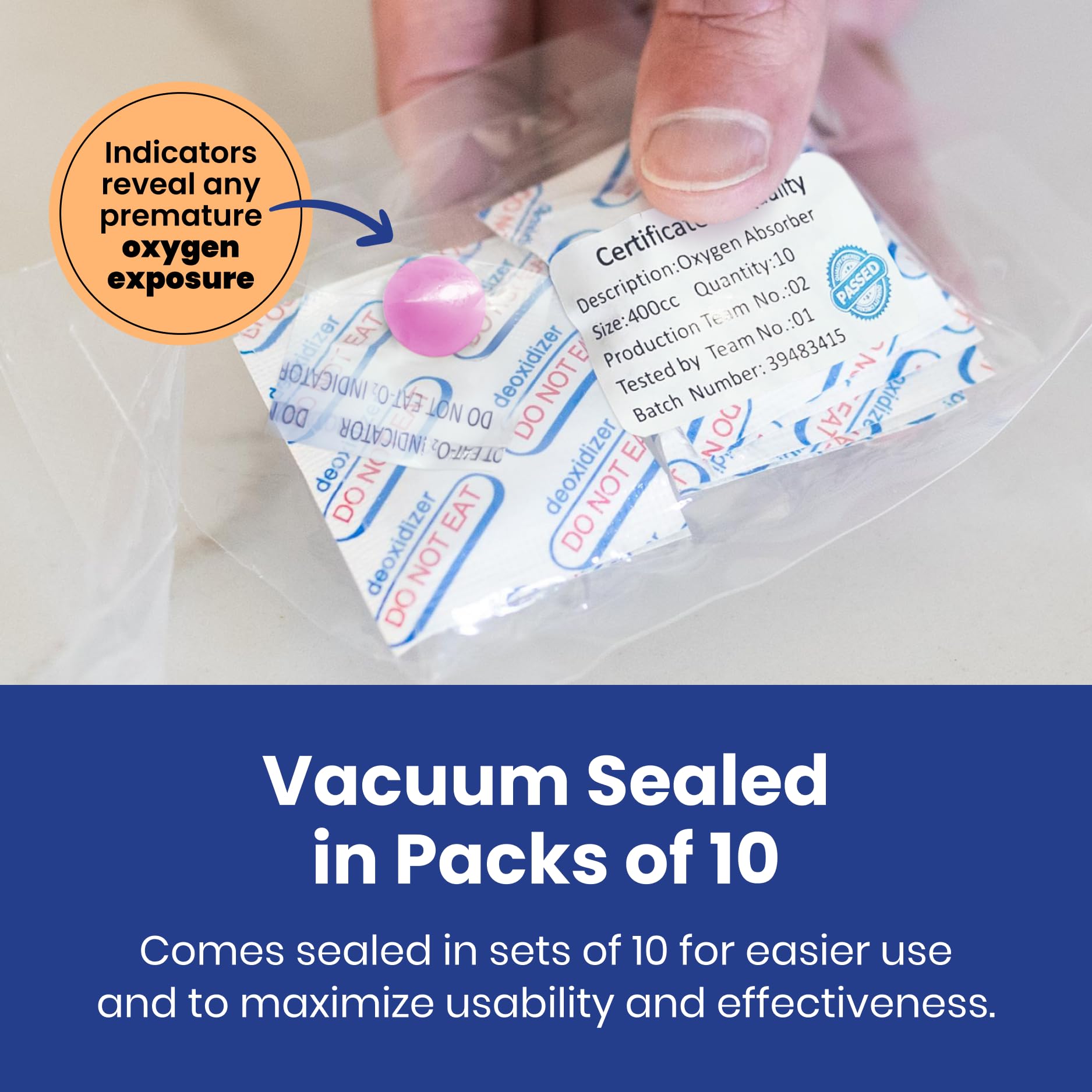 Wallaby 1-gallon Mylar bag filled with absorbers for dry goods storage.