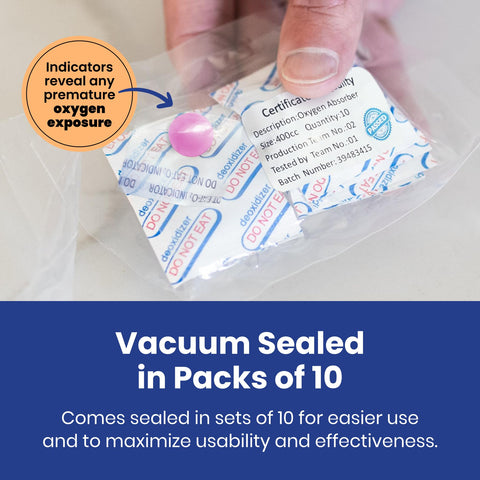 Wallaby 1-gallon Mylar bag filled with absorbers for dry goods storage.