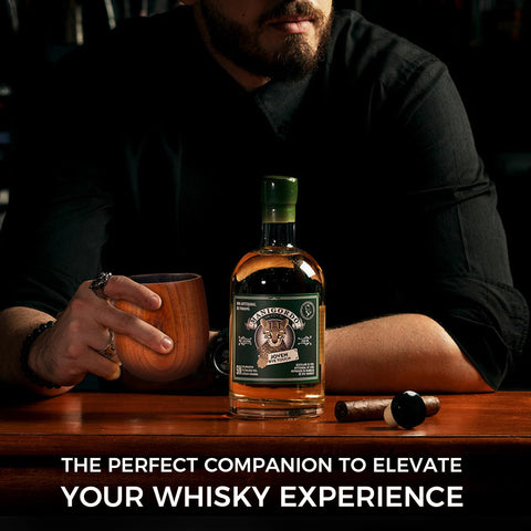 WALNDUX Artistic charred design enhances your home bar's style statement