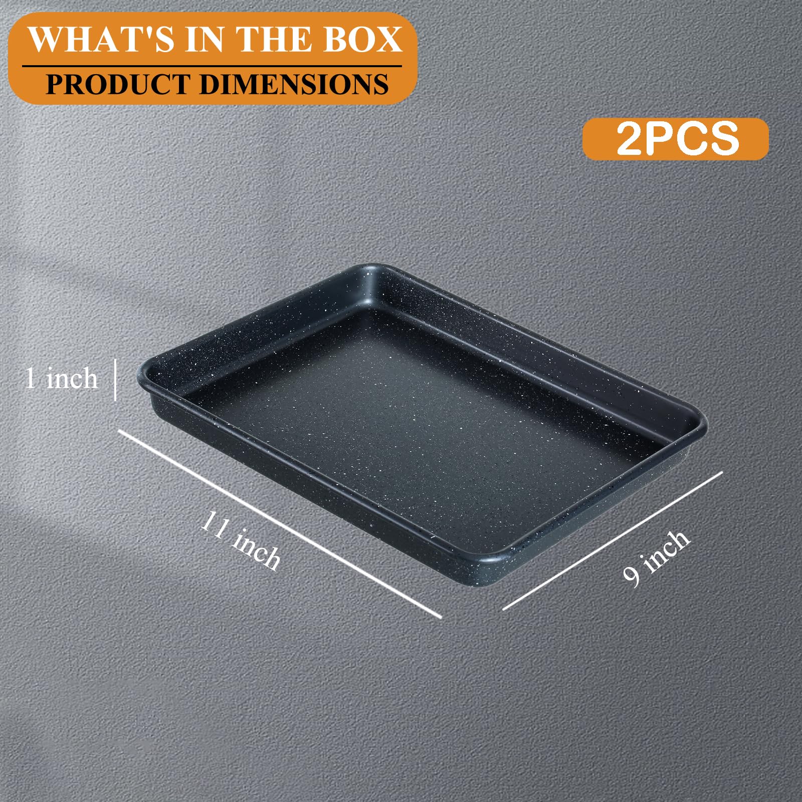 Walooza baking sheet features chemical-free nonstick coating for easy food release.