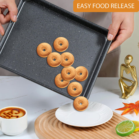 Walooza baking sheets endure up to 450F, ideal for cookies and roasting.