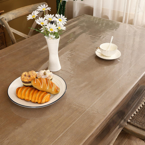 Walrus clear vinyl tablecloth 102x54 ideal for indoor dining surfaces.