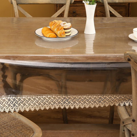 Walrus clear vinyl tablecloth easy to wipe clean for busy homes.