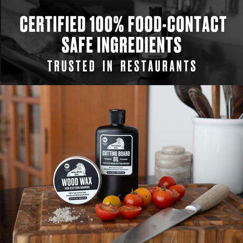 Walrus Oil butcher block protection with oil and cloth