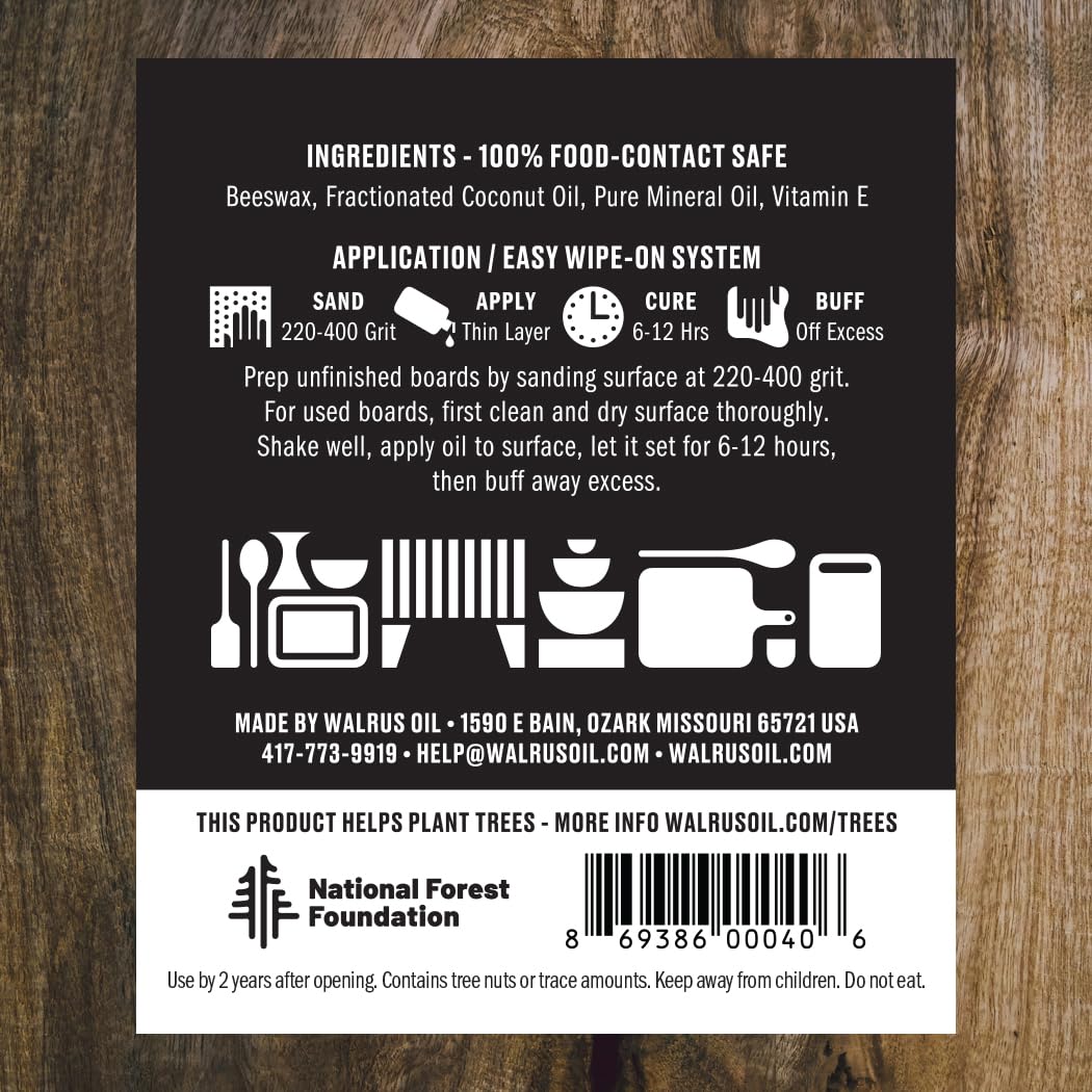 Walrus Oil wooden spoon care applying oil for smoother finish