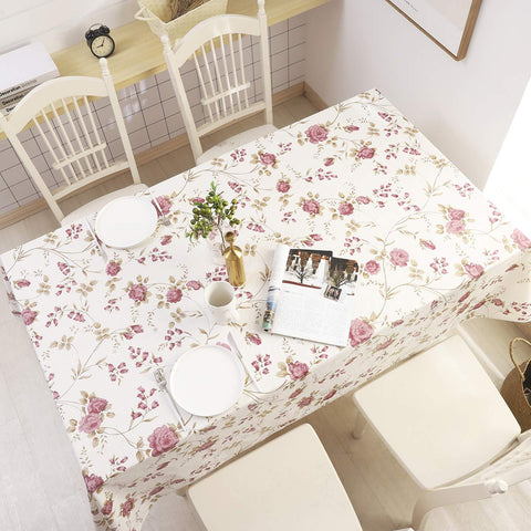 Walrus tablecloth measures 60x102 inches, fitting large rectangular or square tables.