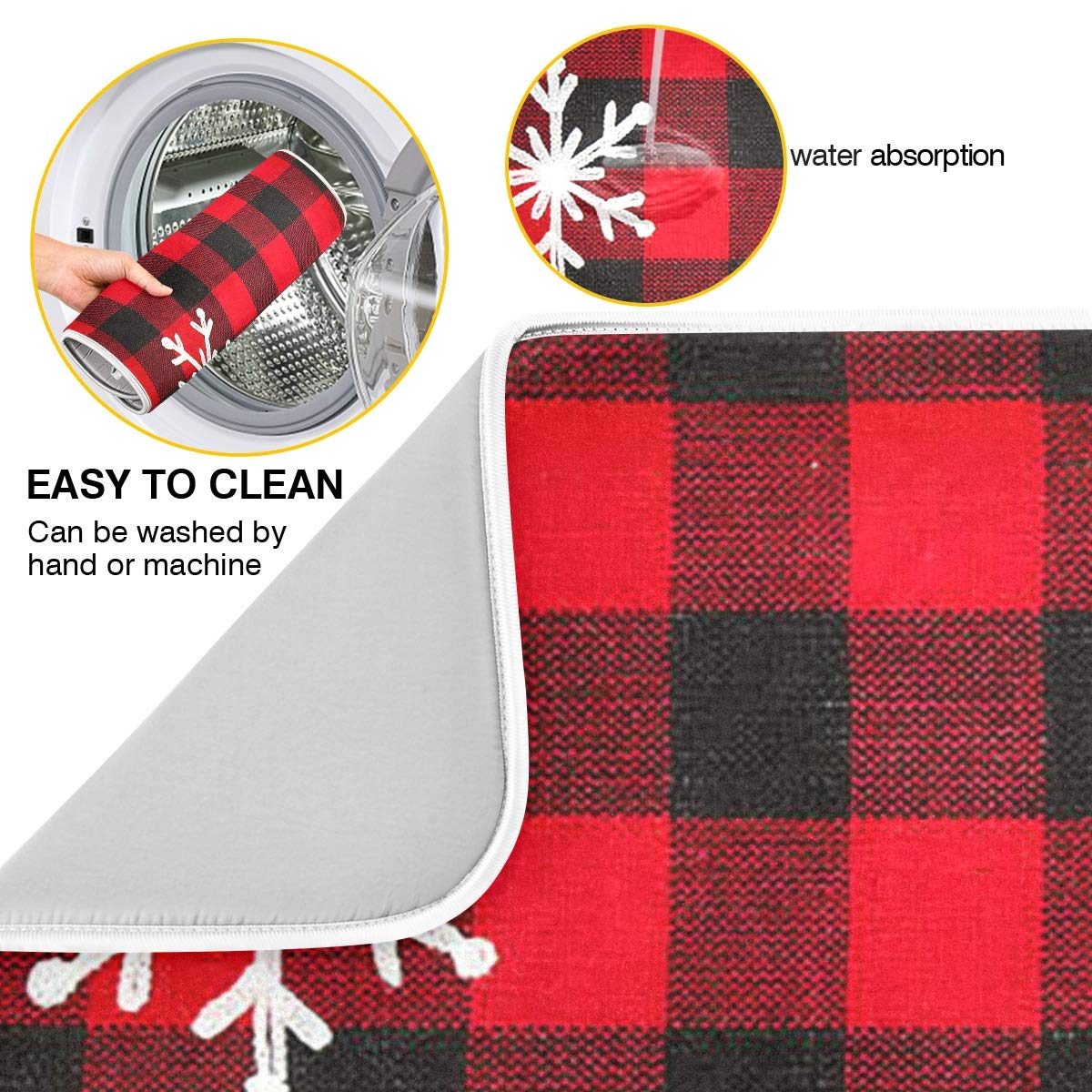 Wamika microfiber mat back padding prevents scratches on delicate glassware during drying.