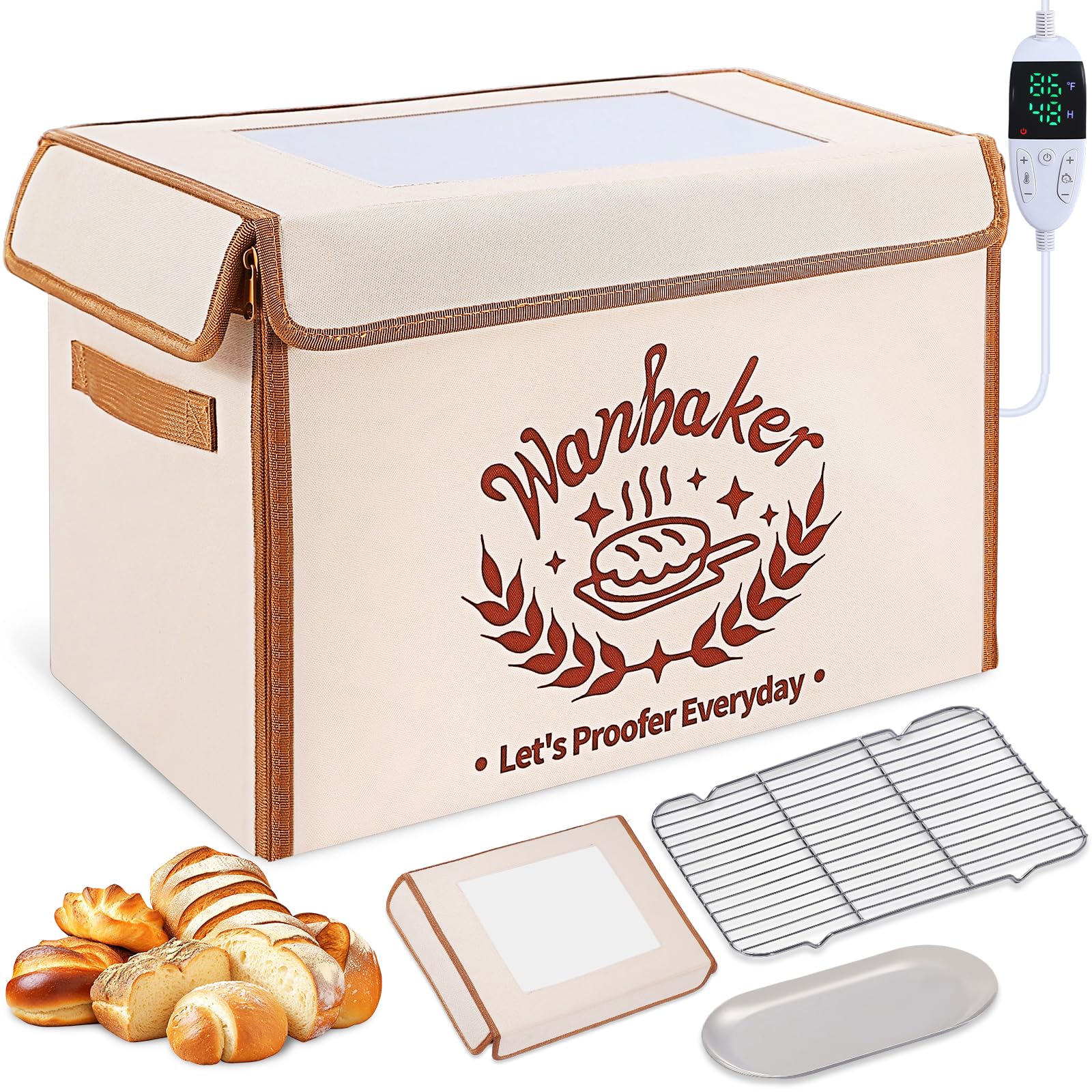 Wanbaker folding-proofing box top view showing roomy interior for large dough batches.
