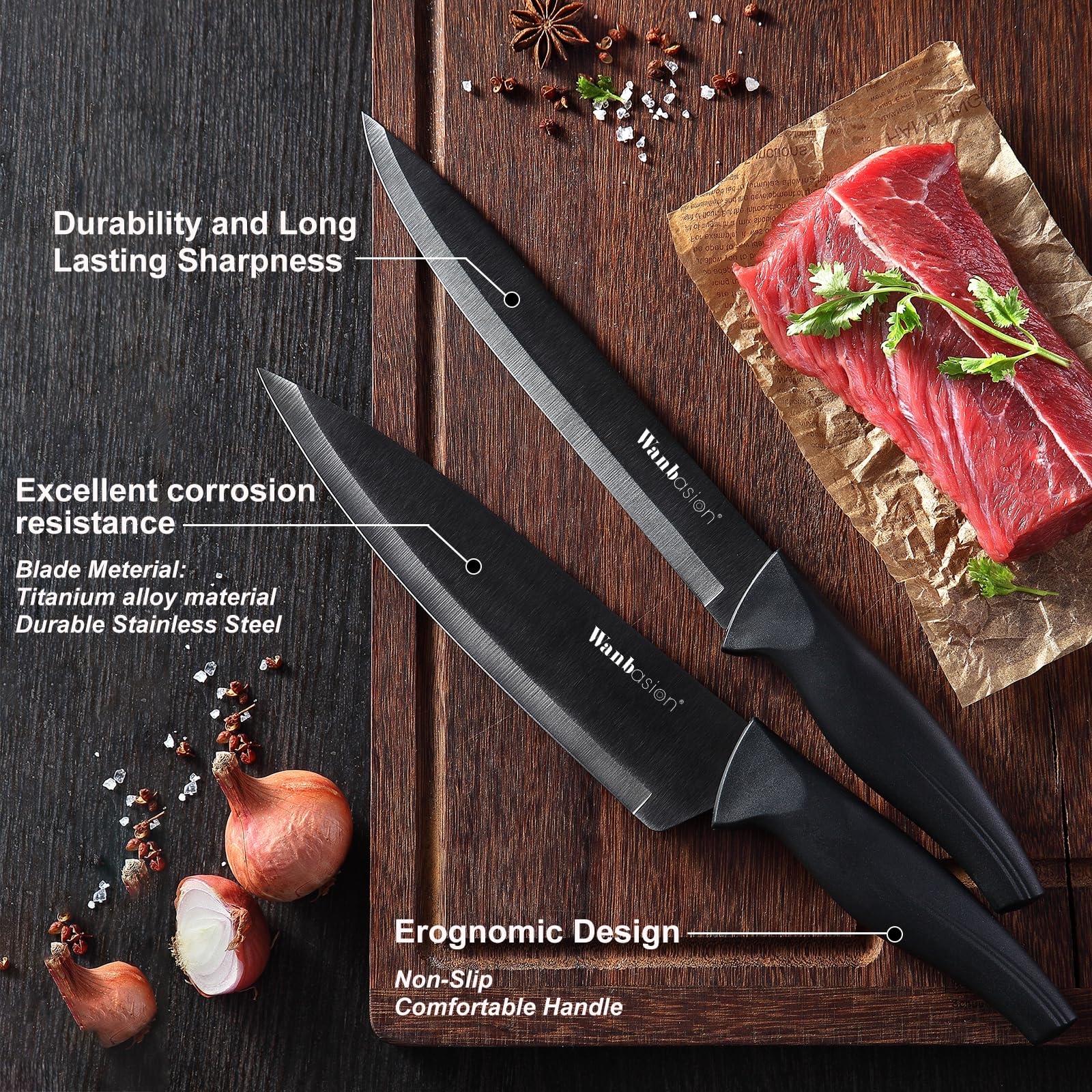 Wanbasion precision-edge technology blade detail suggests exceptional sharpness for precise cuts.