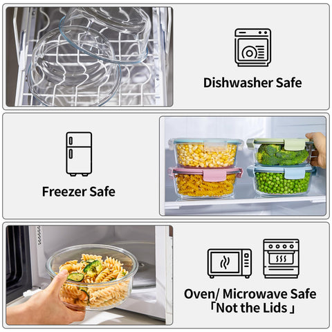 Wancilock borosilicate glass storage is fridge, microwave, and dishwasher safe