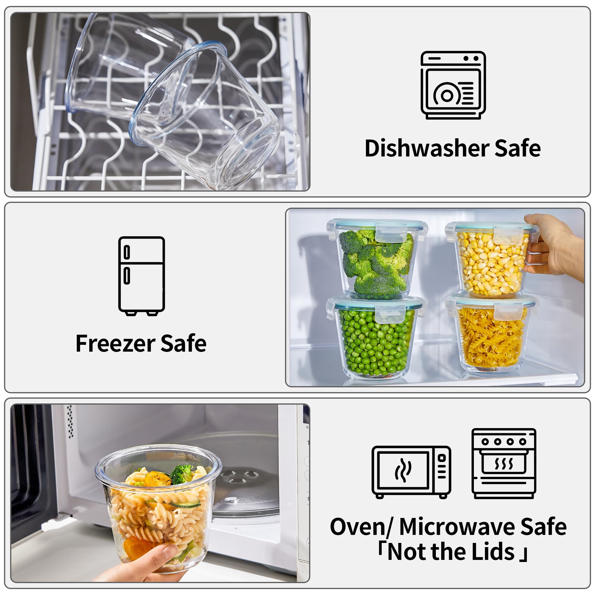 Wancilock microwave-safe glass containers for quick reheating right in the container.