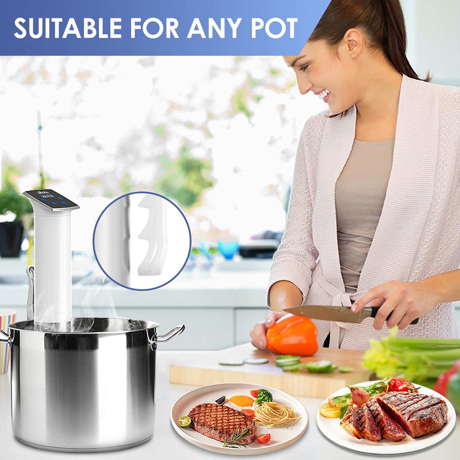 Wancle sous vide cooker easy-clean setup supports durable kitchen use