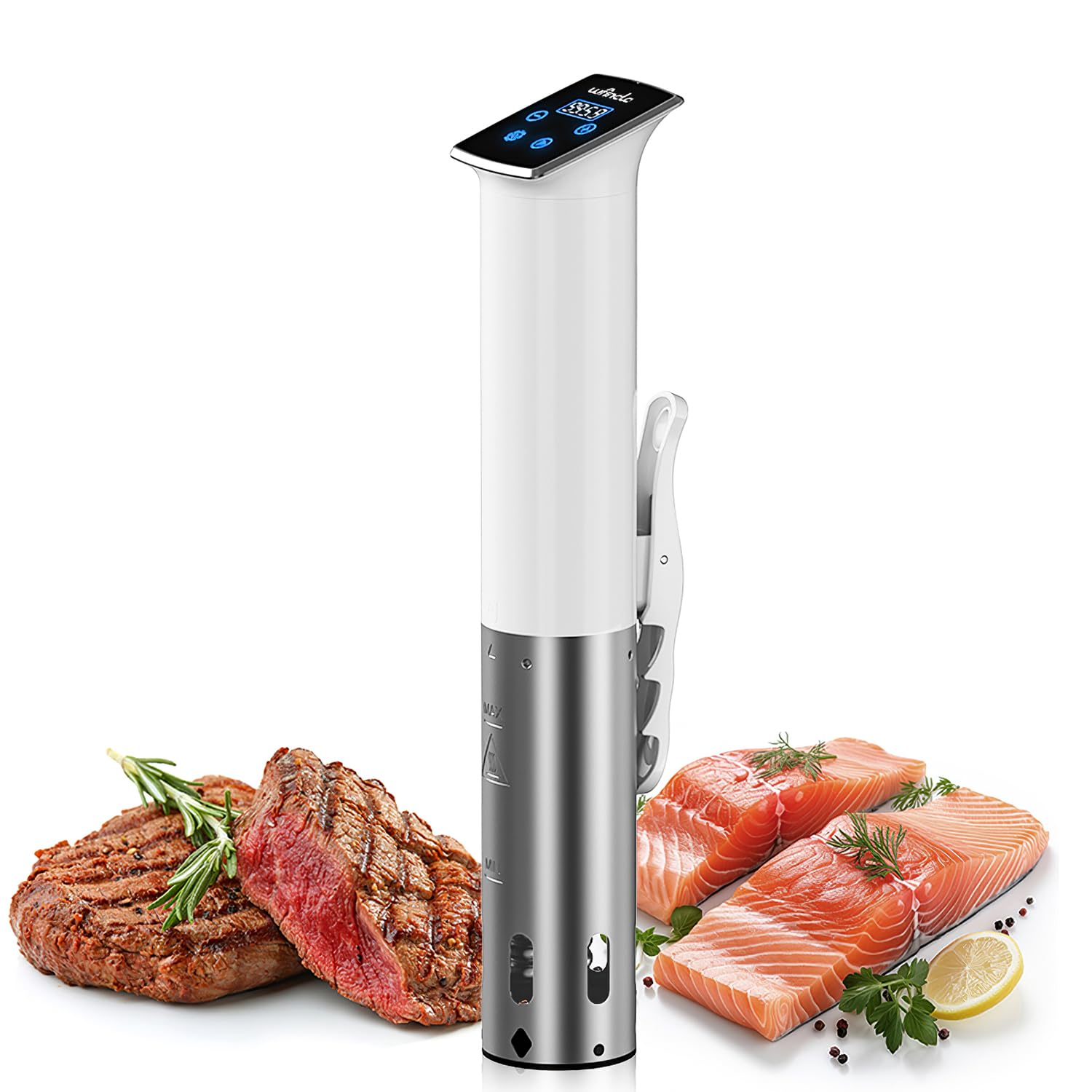 Wancle sous vide cooker panel with intuitive controls for precise cooking at home