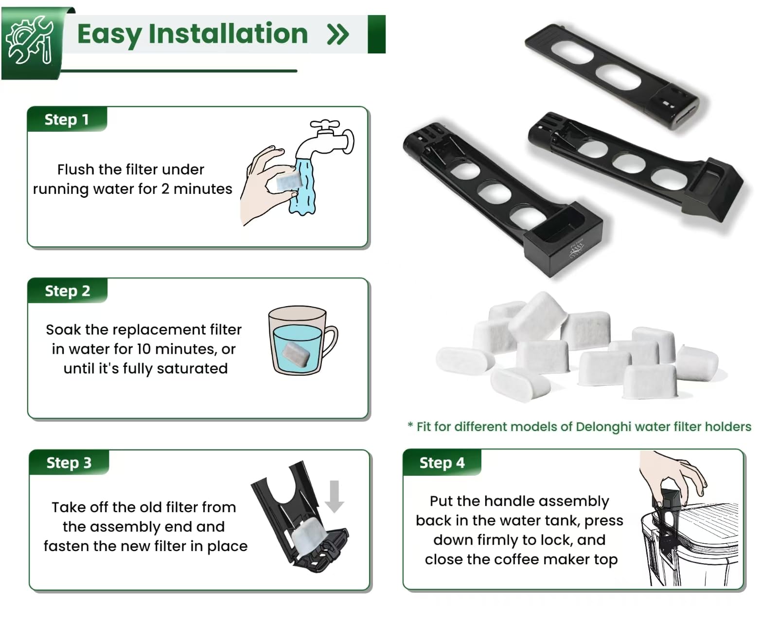 Wangenbro tool-free installation photo showing quick filter snap-in.