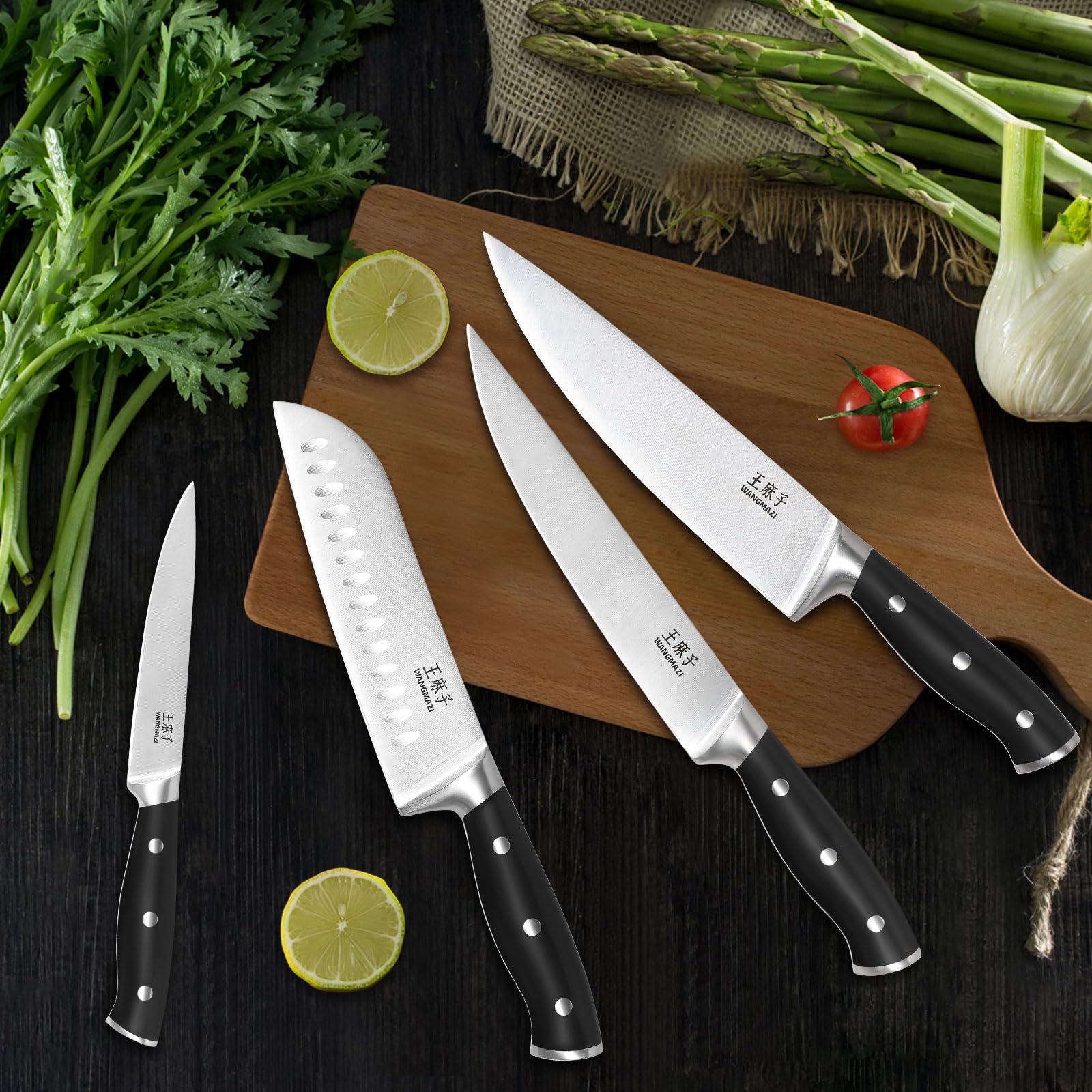 WANGMAZI 8-inch santoku knife ideal for versatile chopping and dicing