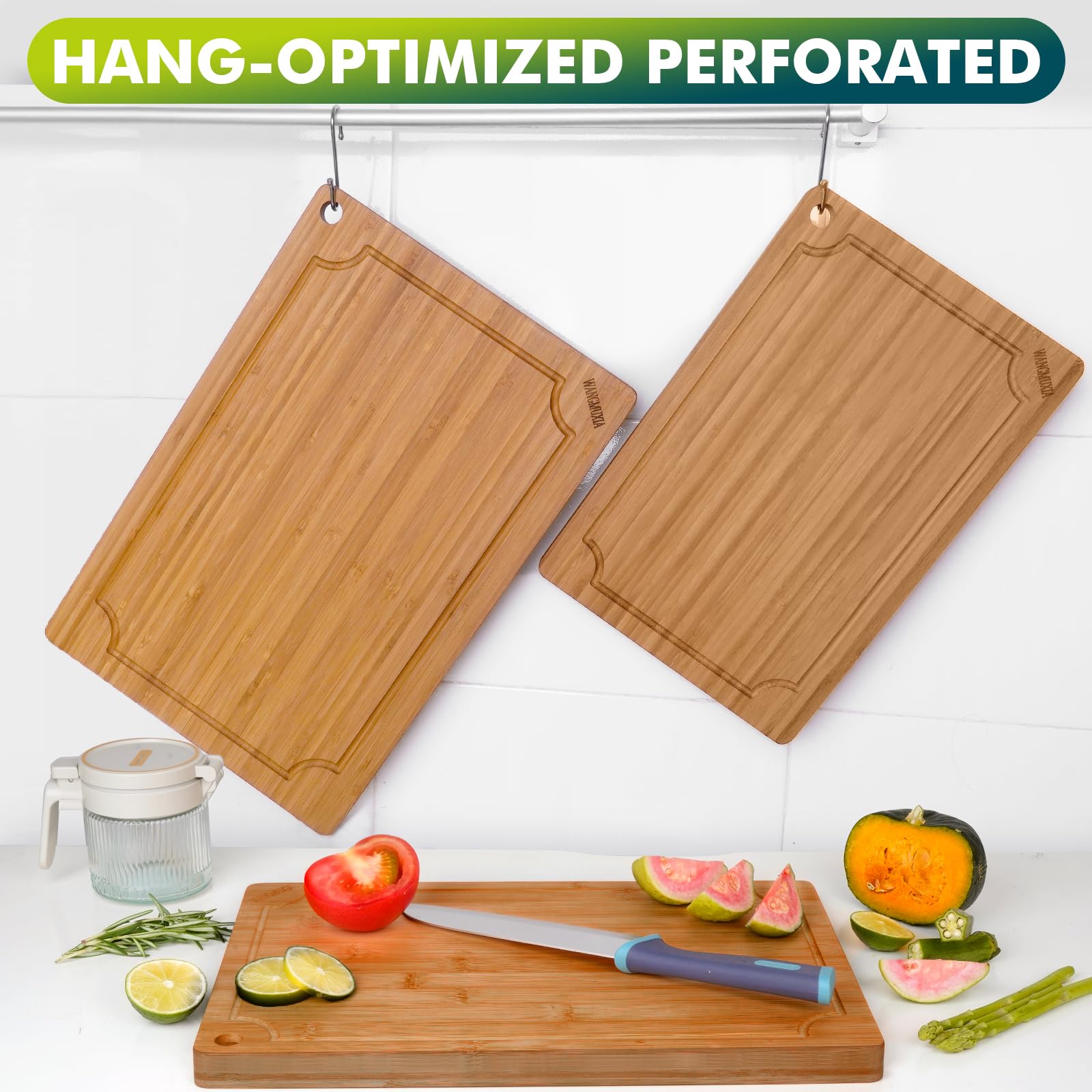 WANGMUXIA dual-side juice grooves front and back for drainage and clean surfaces