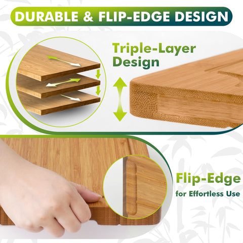 WANGMUXIA cutting board with ergonomic side handles ready for easy transfer in kitchen