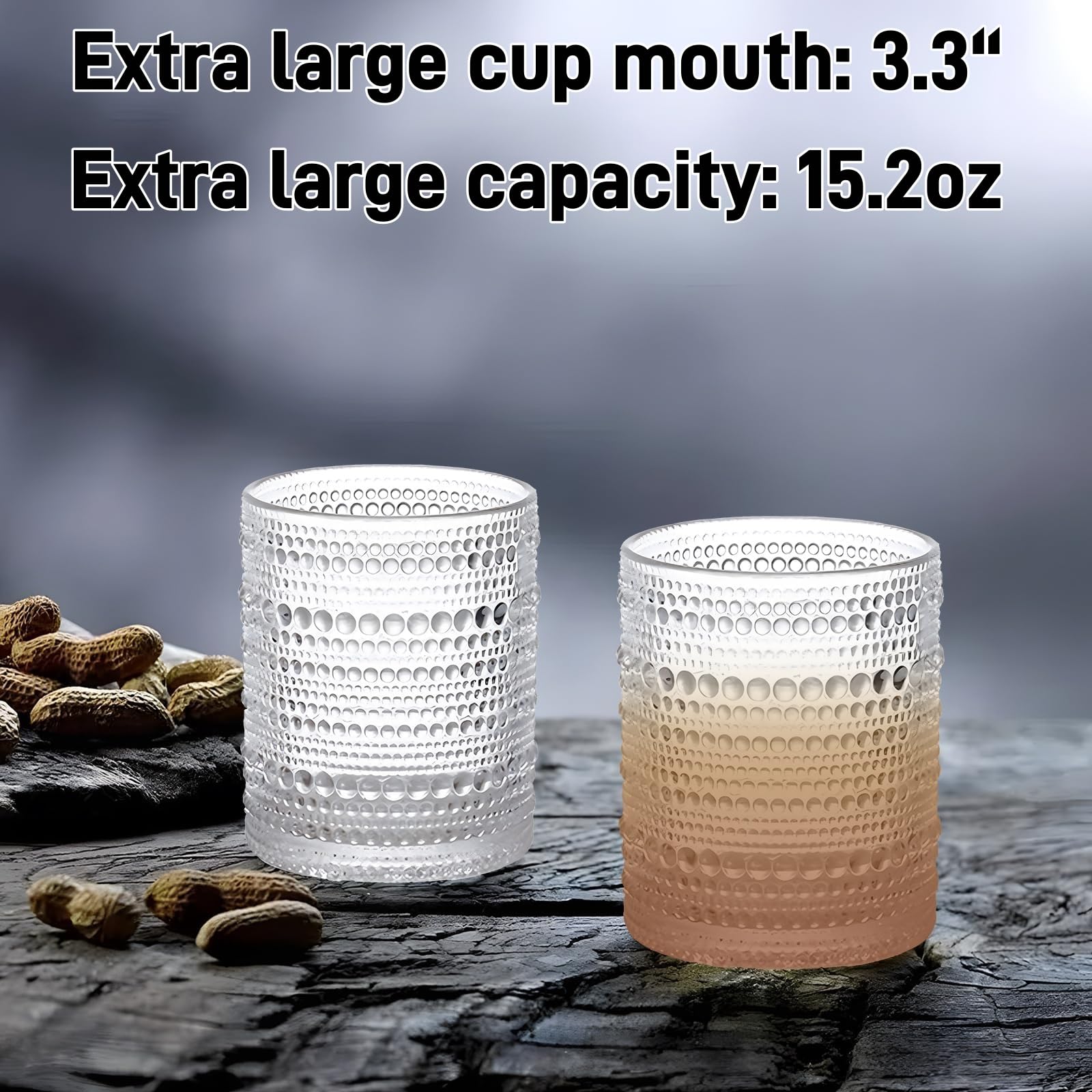 WANYISHUN clear vintage glass enhances color and drink presentation.
