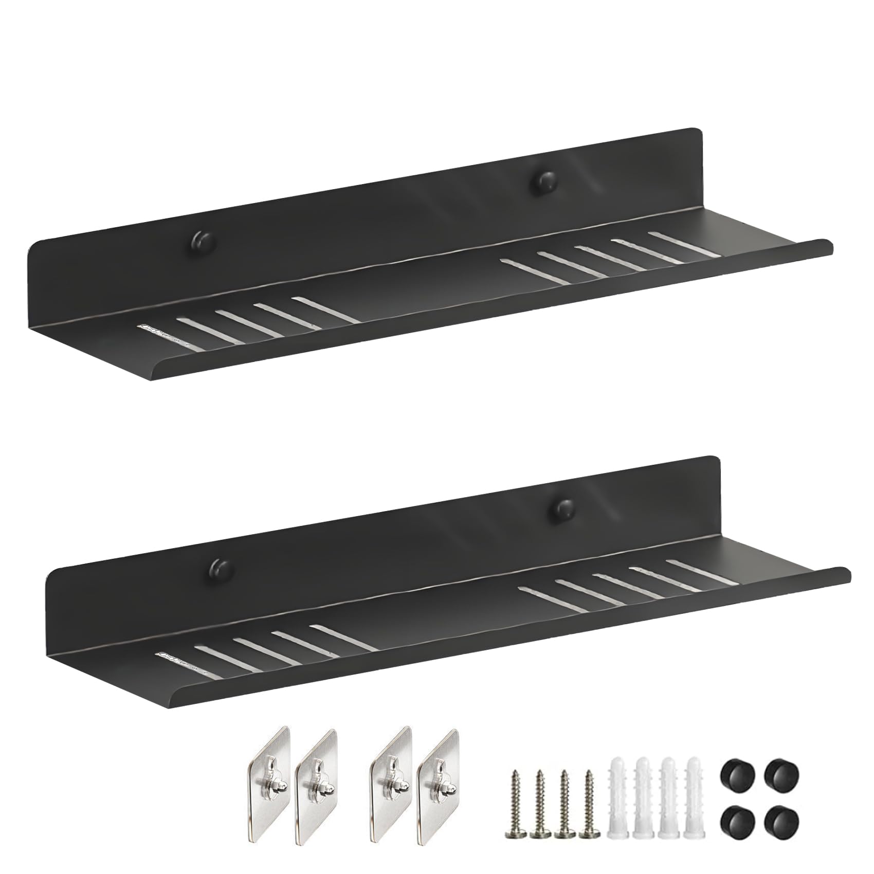 WANYISHUN over-sink shelf black 40cm keeps vanity organized and clutter-free.
