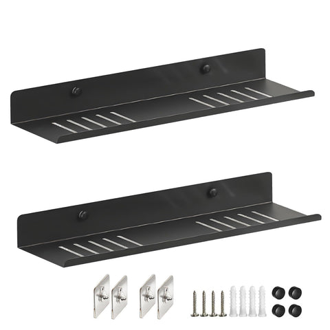 WANYISHUN over-sink shelf black 40cm keeps vanity organized and clutter-free.