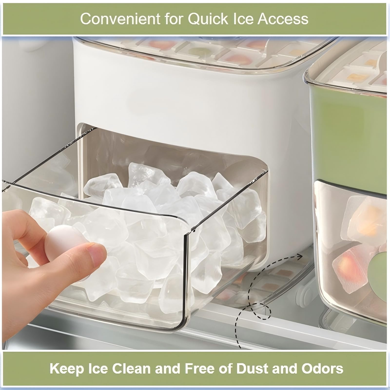 WAOGE one-touch release ice mold for fast, dust-free cubes.