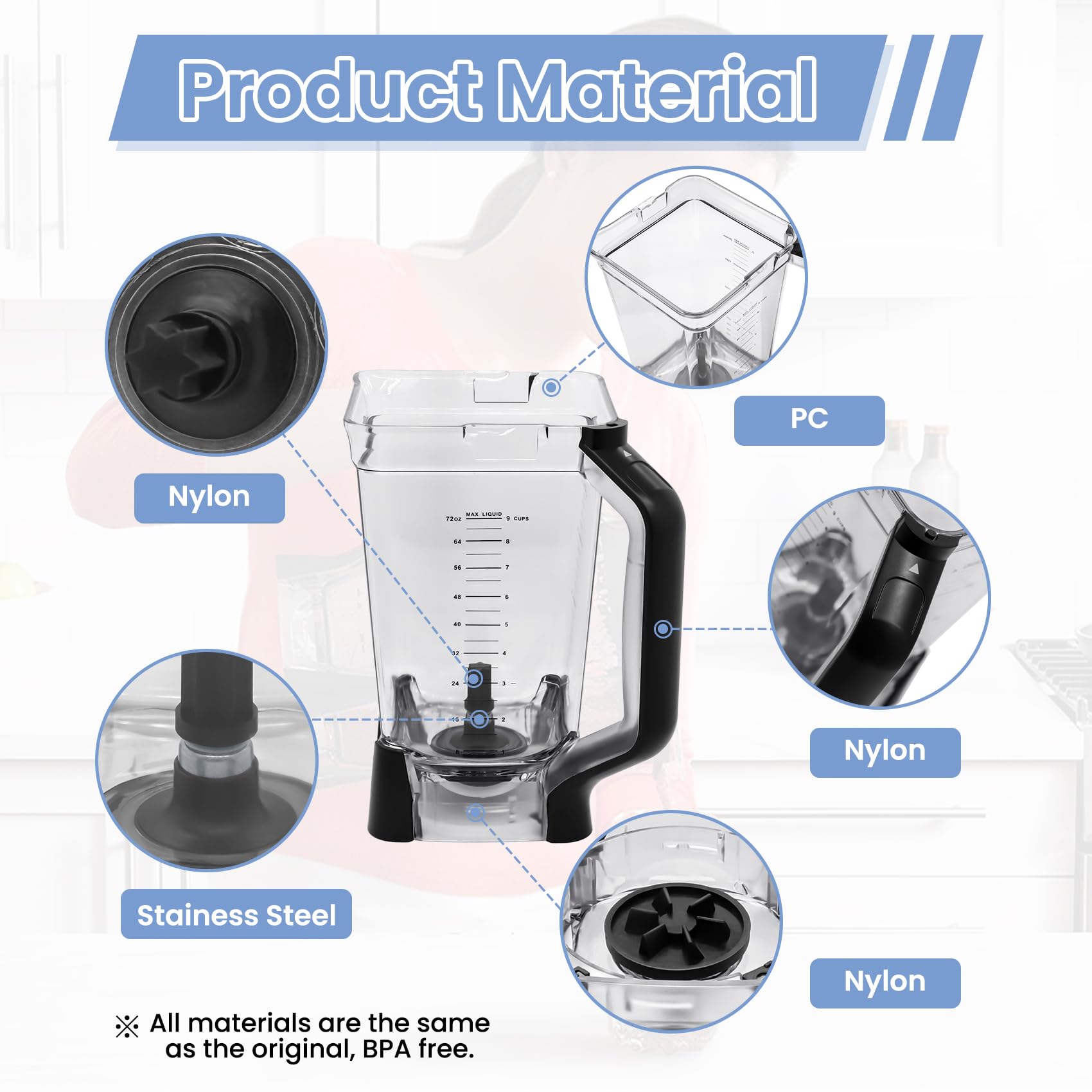 WARDFYT 72oz pitcher packaging guide for confident replacement.