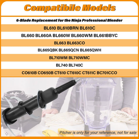 WARDFYT stainless steel blade for Ninja 72oz pitcher resists corrosion and maintains sharpness.