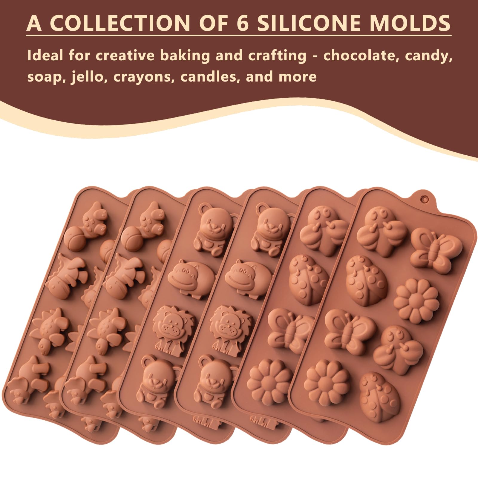 Warm Time mold set packaging highlights six-piece animal collection.