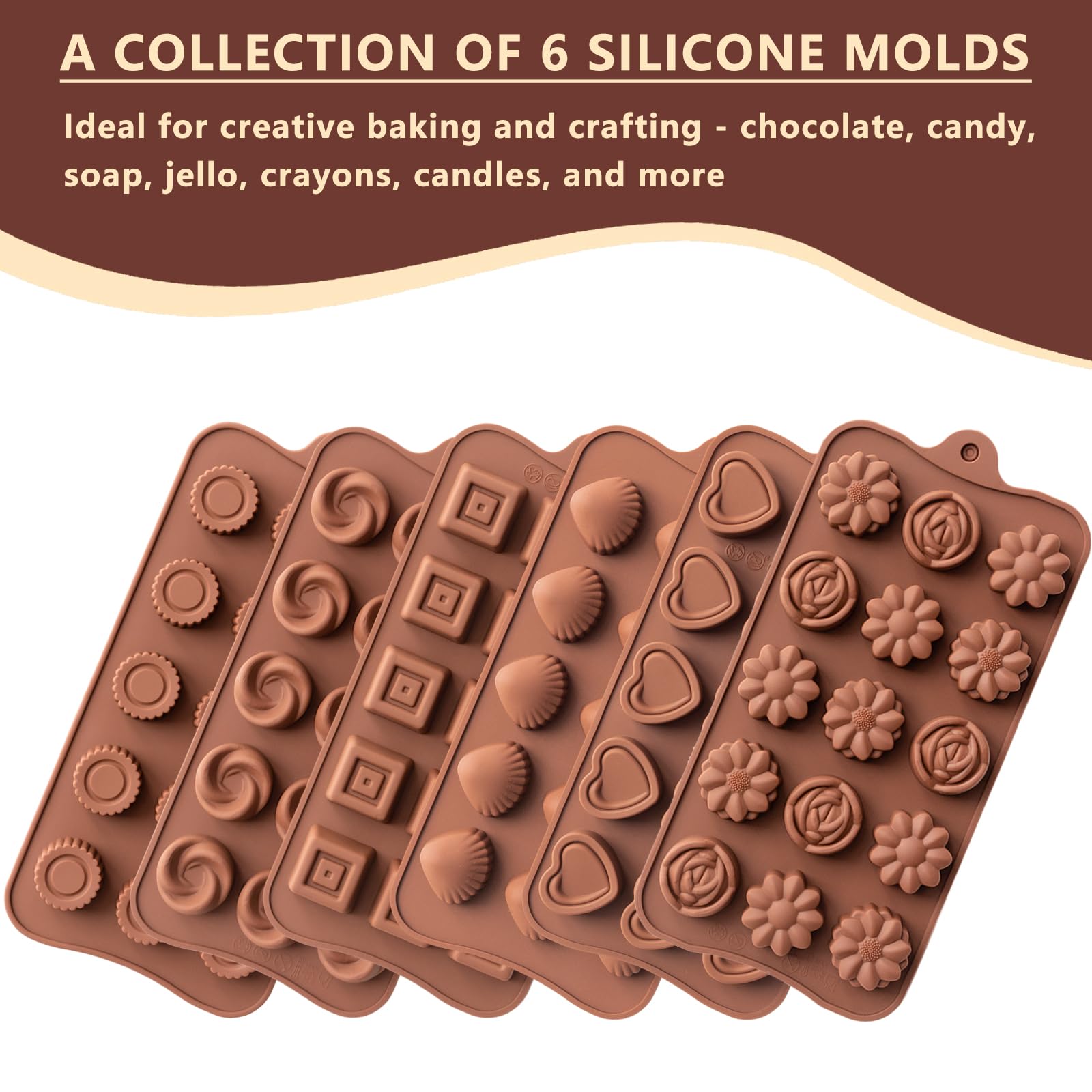 Warm Time 6-piece silicone molds set for versatile kitchen crafting
